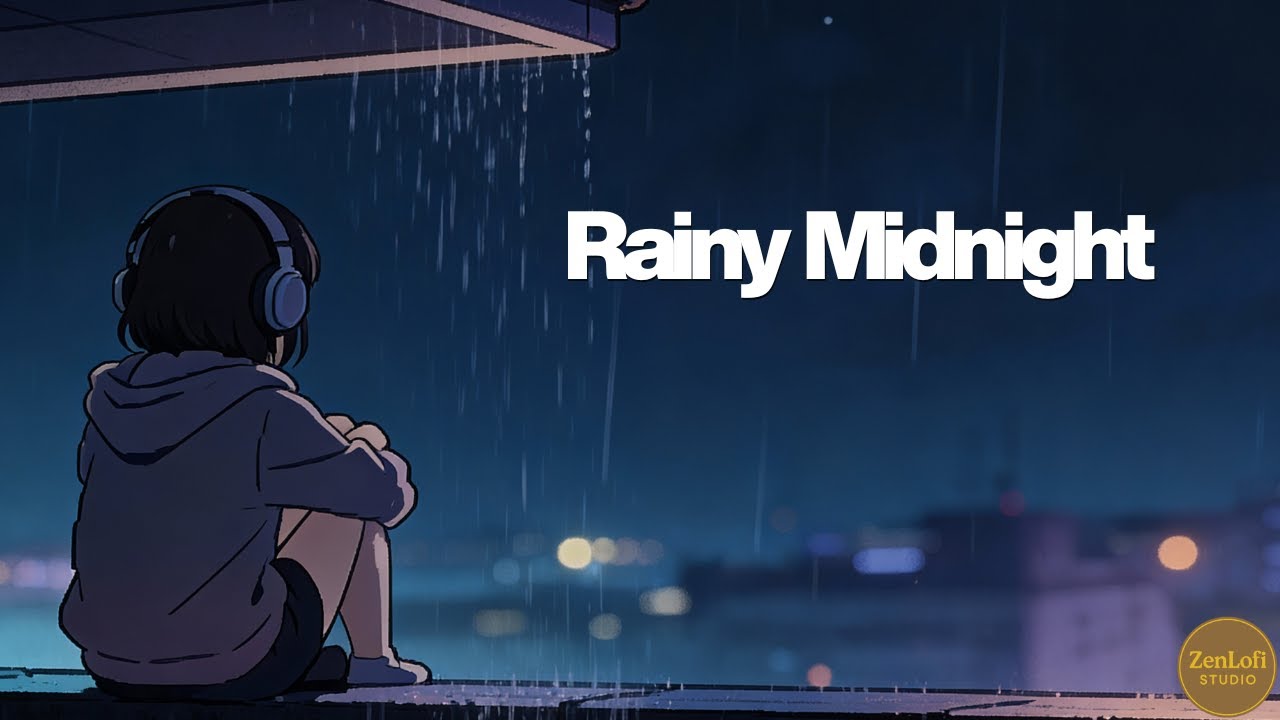 Rooftop Girl 🌙 Rainy Midnight Lofi for Sleep (7 Hours)
