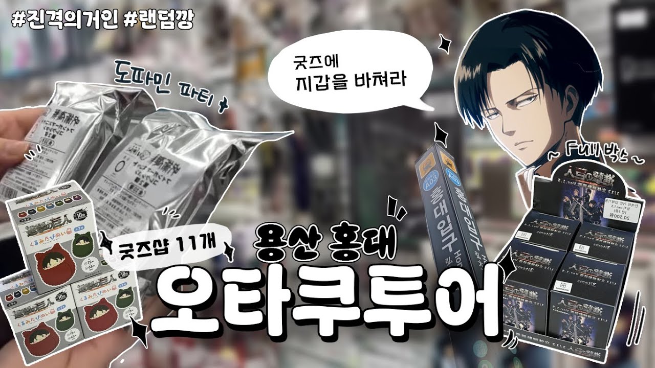 진격의 거인 굿즈를 찾아 11군데 돌아다닌...⁺⊹˚.⋆ | 홍대 • 용산 | 진격의거인 | 사카데이 | 주술회전 | 랜덤깡 | 오타쿠자매 | Otaku Vlog