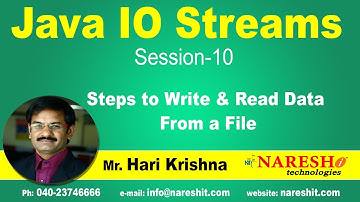 IO Streams | session 10 | Steps to Write & Read Data From a File | Mr.Hari Krishna