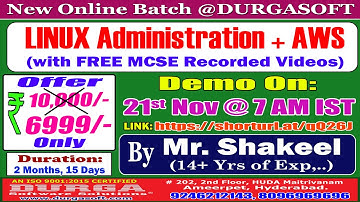 LINUX Administration + AWS Online Training @ DURGASOFT