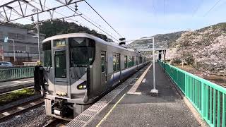 ［桜が満開！］阪和線225系5000番台普通天王寺行き　　　山中渓発車！