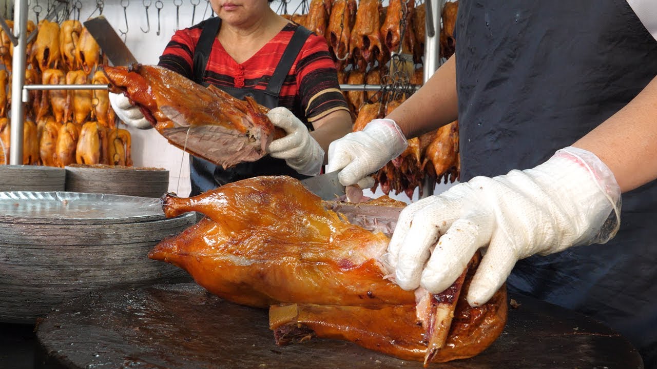 хрустящая жареная утка / тайваньская уличная еда (crispy roast duck)