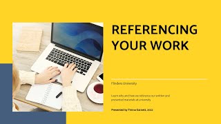 Referencing your work: An introduction