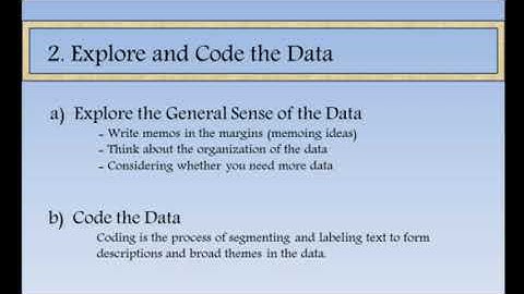 Presentation: Analyzing and Interpreting Qualitative Data.  Creswell:Chapter 8