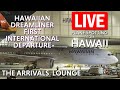 Live hawaiian 787 first international departure hnl to bne during the arrivals lounge phnlhnl