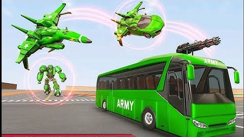 Army Bus Robot Car Game 3D