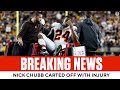 Nick Chubb CARTED OFF vs. Steelers with knee injury | CBS Sports