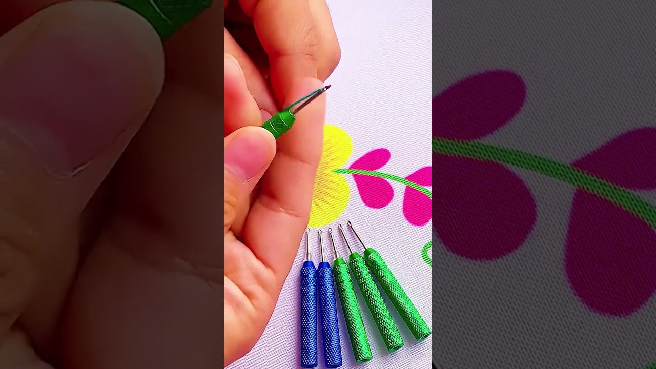 Embroidery crochet threading method
