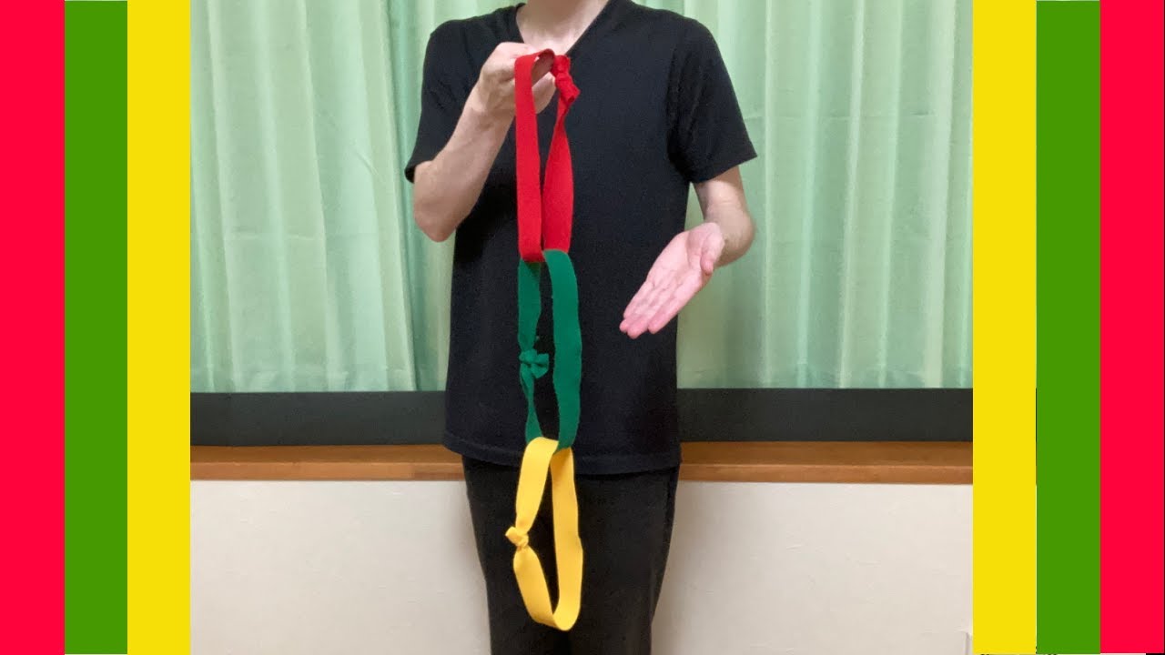 リボンが繋がるマジック他　計4ネタ種明かし　Linking ribbon magic trick with tutorials.