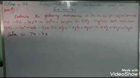 Factorisation exercise no. 13.1 Question no. 2 all parts