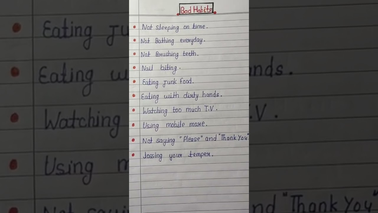 Bad habits