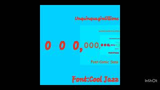 Numbers 0 to 1 Sexagintillion with Congela (6/10) Centillion