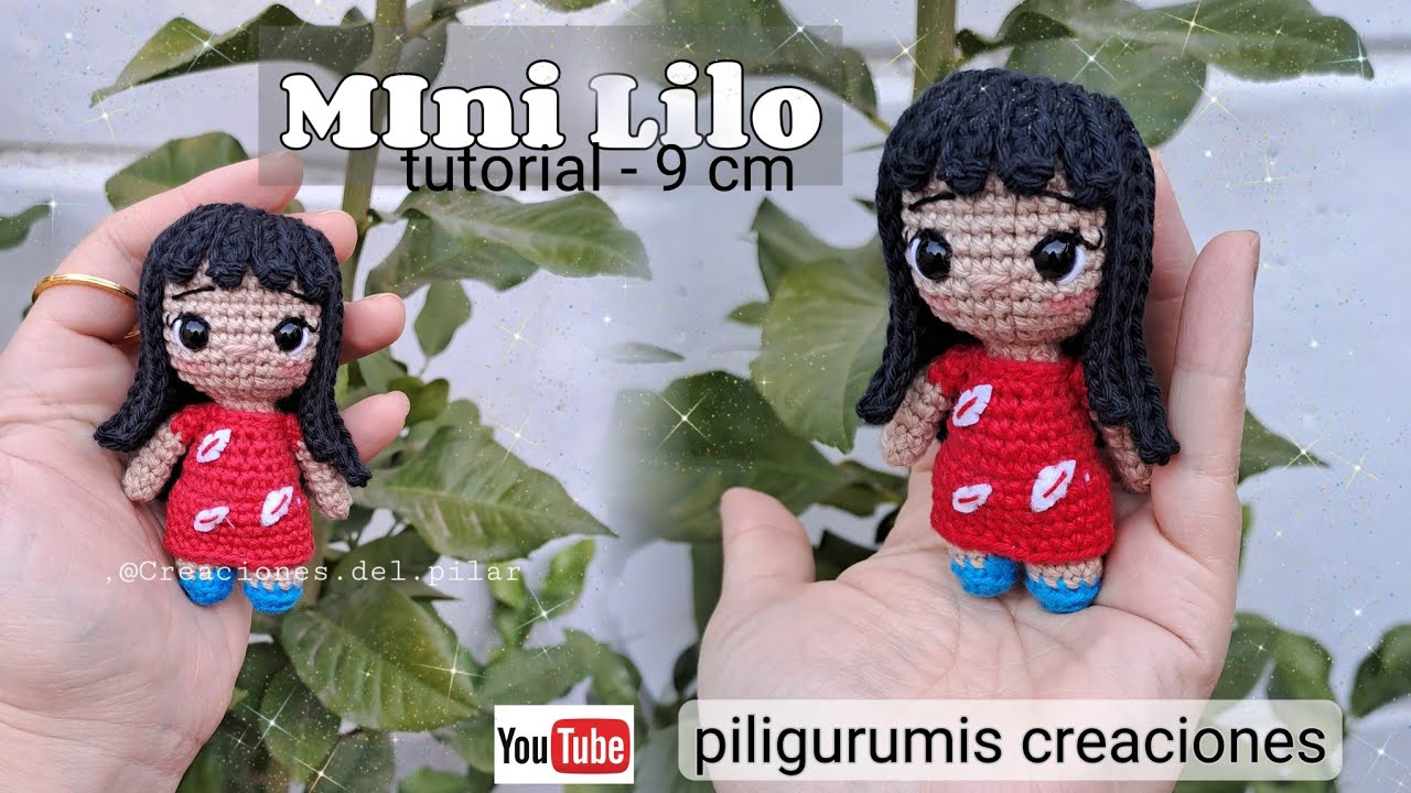 Mini lilo amigurumi Tutorial- versión vestido rojo.