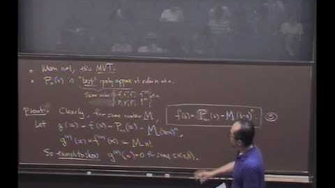 Real Analysis, Lecture 25: Taylor
