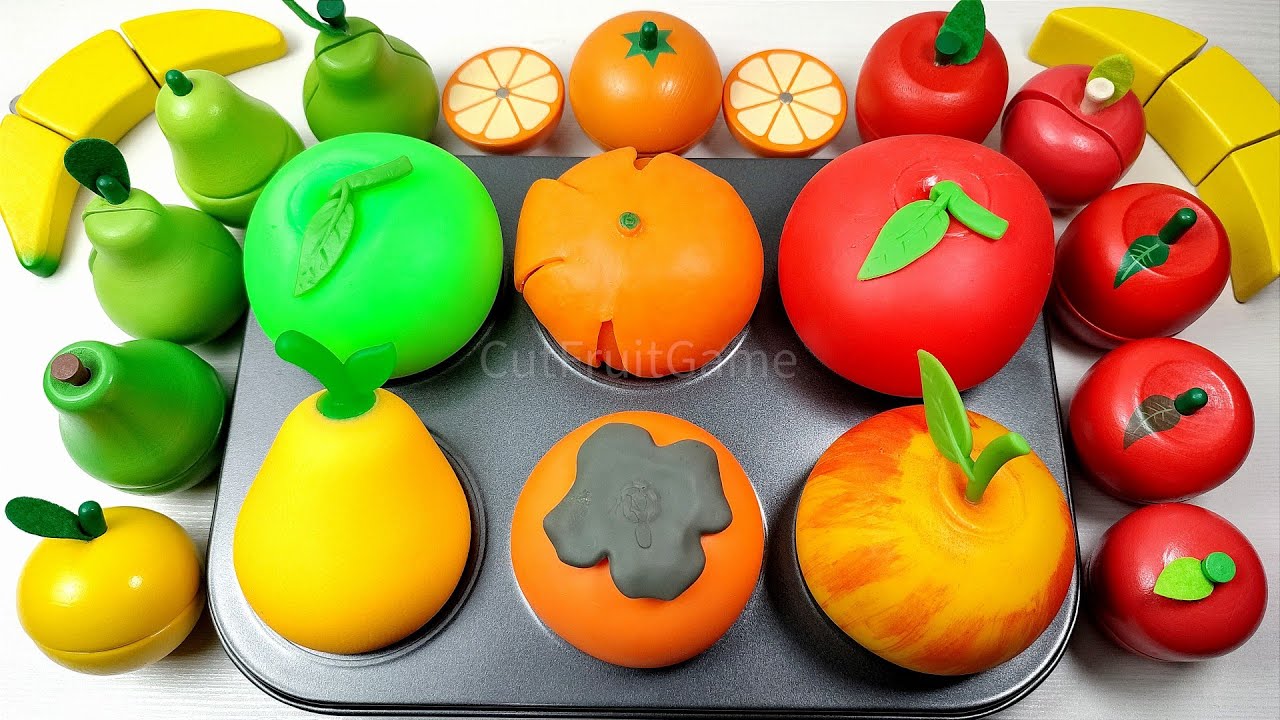 How to Cutting Fruits and Vegetables ASMR | BANANA mixing Squishy Pop It