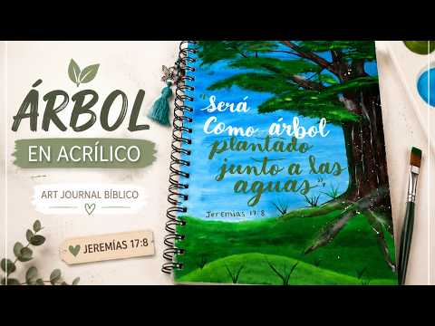 Tree with Acrylics - Bible Art Journal