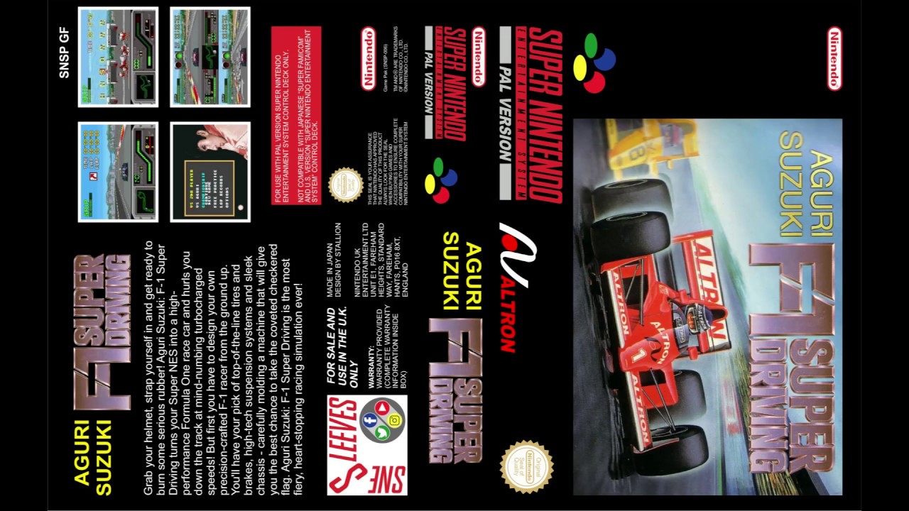 SNES Cover sleeves (A) for the universal game case. All PAL Super Nintendo games.