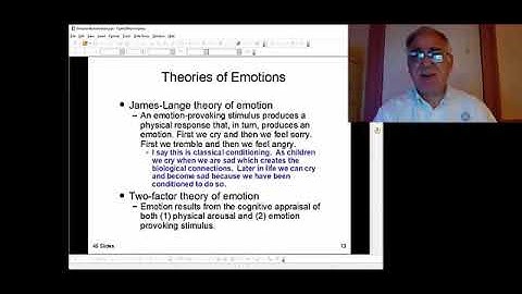 DAY 20 Zoom lectures for Intro to Psychology - Emotions