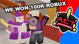 WE WON THE 100K ROBUX ARSENAL TOURNAMENT!!