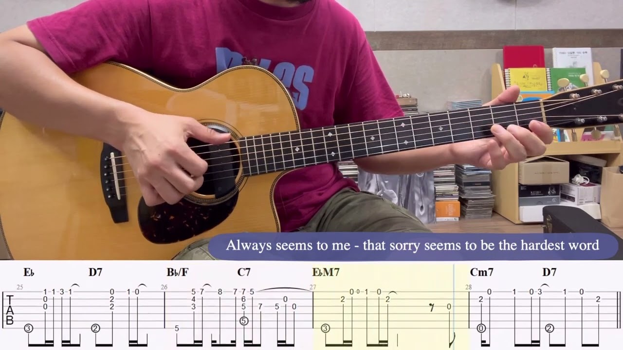 Sorry seems to be the hardest word by elton john guitar cover by