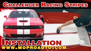 Installation of Dodge Challenger Racing Stripes, Challenger Racing Decals, Hellcat Challenger Racing