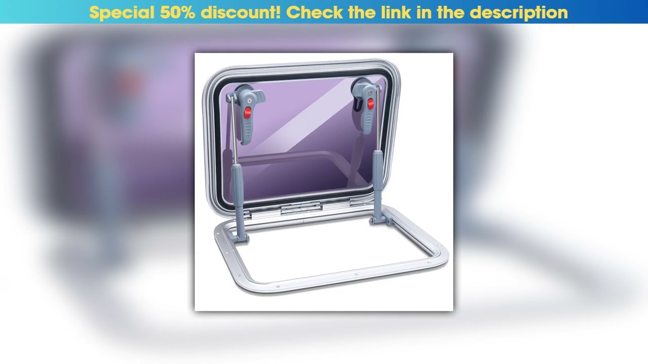 Deal Boat rectang Porthole,Aluminum Alloy Deck Hatch Port Hole Window,Push Out Opening Portlight Wi