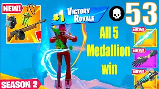 All 5 Medallion Win The *MYTHIC* ONLY Challenge in Fortnite Chapter 5 Season 2 I Got Every Medallion