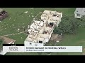 Chopper footage of storm damage in Mineral Wells, Texas