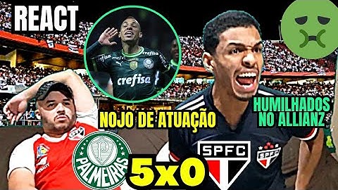 REACT PALMEIRAS 5 X 0 SÃO PAULO HUMILHADOS NOJO DE ATUAÇÃO - GOLEADA HISTÓRICA - BRASILEIRÃO 2023