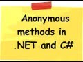 C# Tutorial - Anonymous Functions