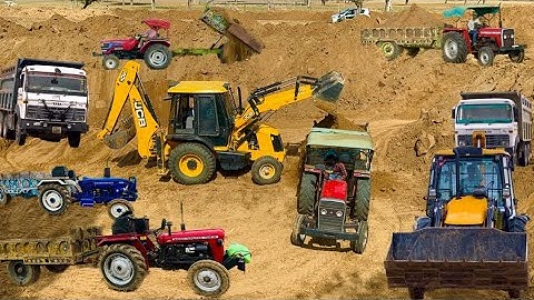 JCB 3dx Backhoe Loading Mud in Mahindra 475 Di tractor JCB Paipline khudai work JCB video #jcbkhudai