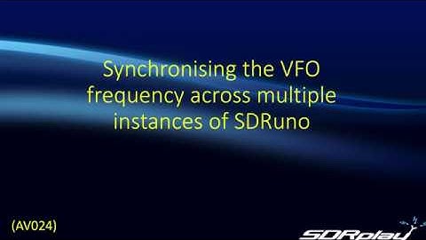Synchronising VFO Frequency for Multiple tuners