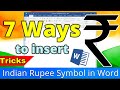 7 Ways to insert Indian Rupee Symbol in Word - Microsoft Word Tutorial