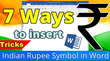 7 Ways to insert Indian Rupee Symbol in Word - Microsoft Word Tutorial