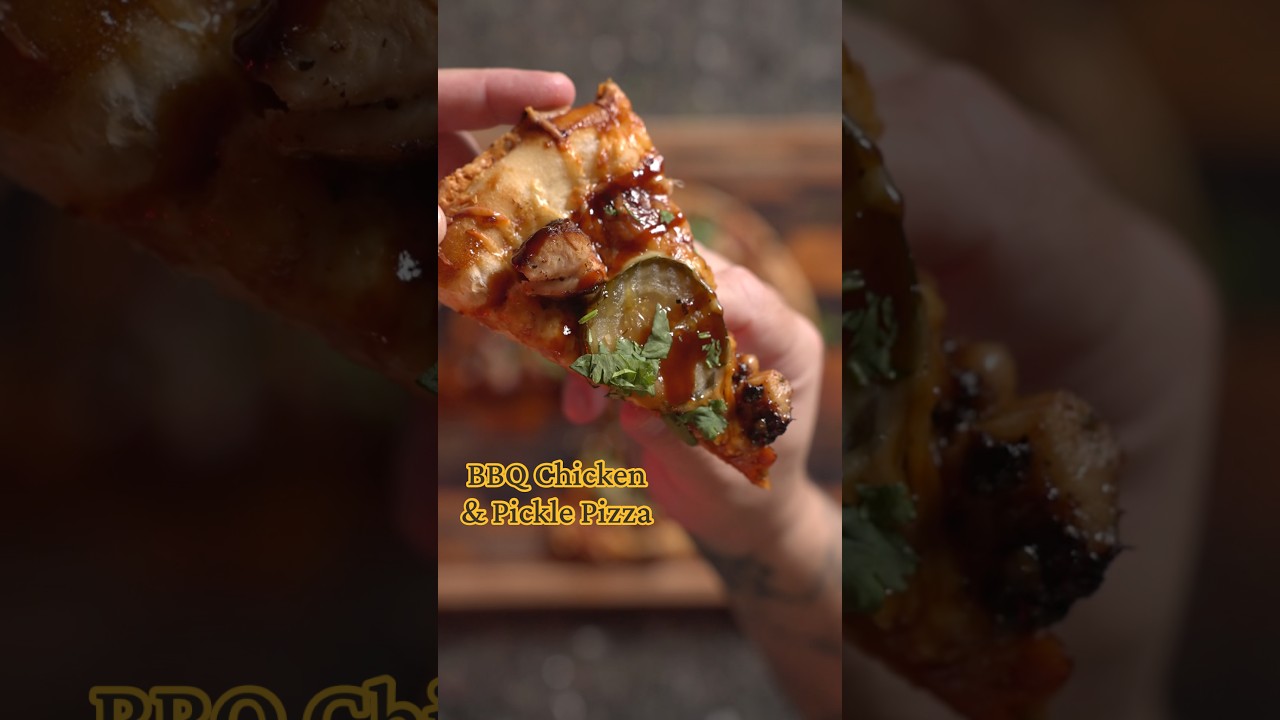 BBQ Chicken and Pickle Pizza… #bbqchickenpizza #pizza #pickles