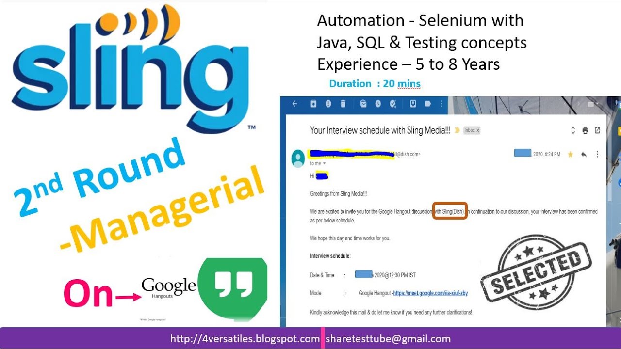 SLING(Dish TV)-Selenium:Java Automation Interview Question&Answers||5-8 Years||2nd Round||SELECTED