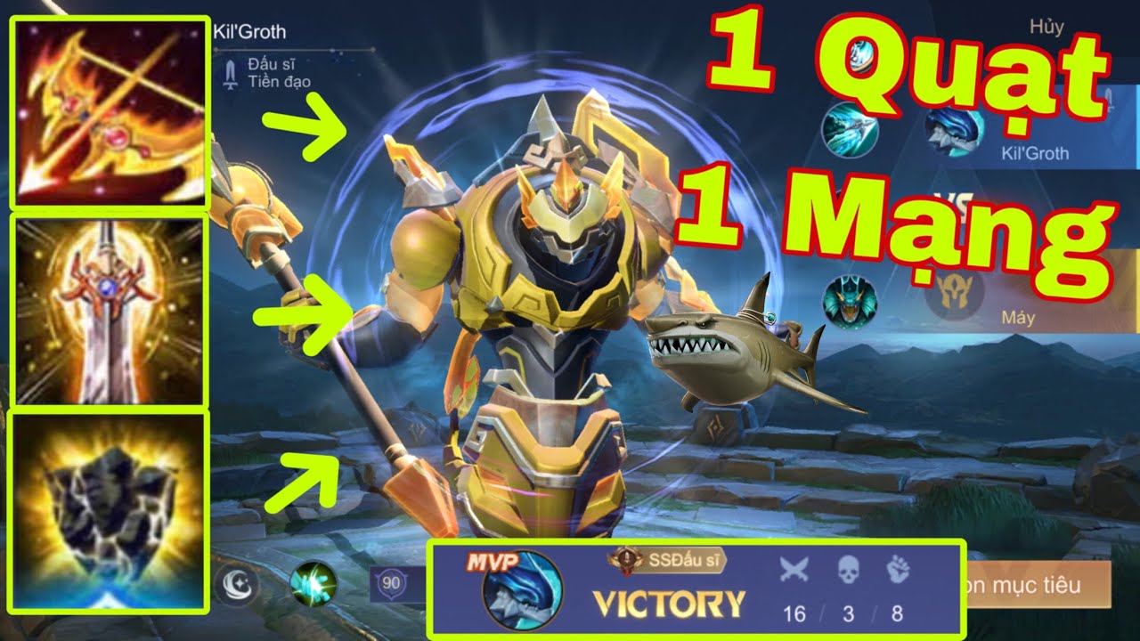 LIÊN QUÂN : Thần Cá Kil'groth Lên Full Đồ Vàng Quạt Như Hack DAME - Đòi Lại Đại Dương