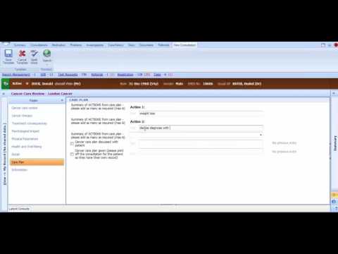 Cancer Care Review Template for Emis Web   London Cancer Macmillan