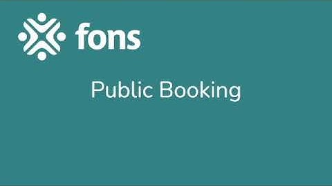 Fons Public Booking Set up