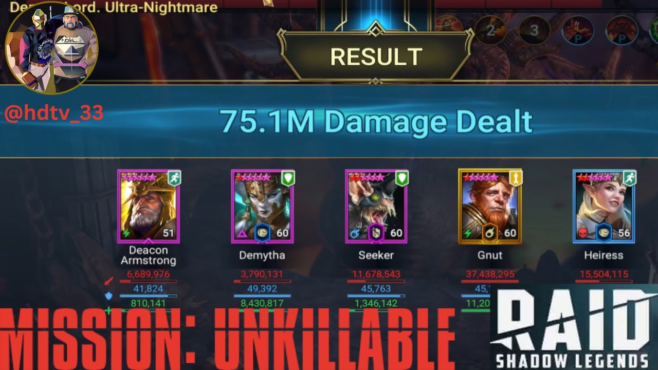 MISSION: UNKILLABLE - From 2-key NM to 1-key UNM | Raid: Shadow Legends