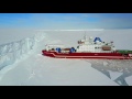 Icebreaker Agulhas at the Antarctica Iceshelf