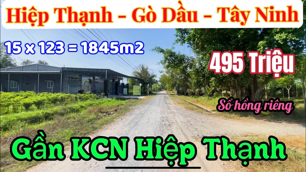 ( Đã Bán ) SÁNG ĐĂNG - CHIỀU MẤT! 🔥 1845m2 Sát KCN Hiệp Thạnh Gò Dầu 📍 Chỉ 495Tr (Hết Đất)
