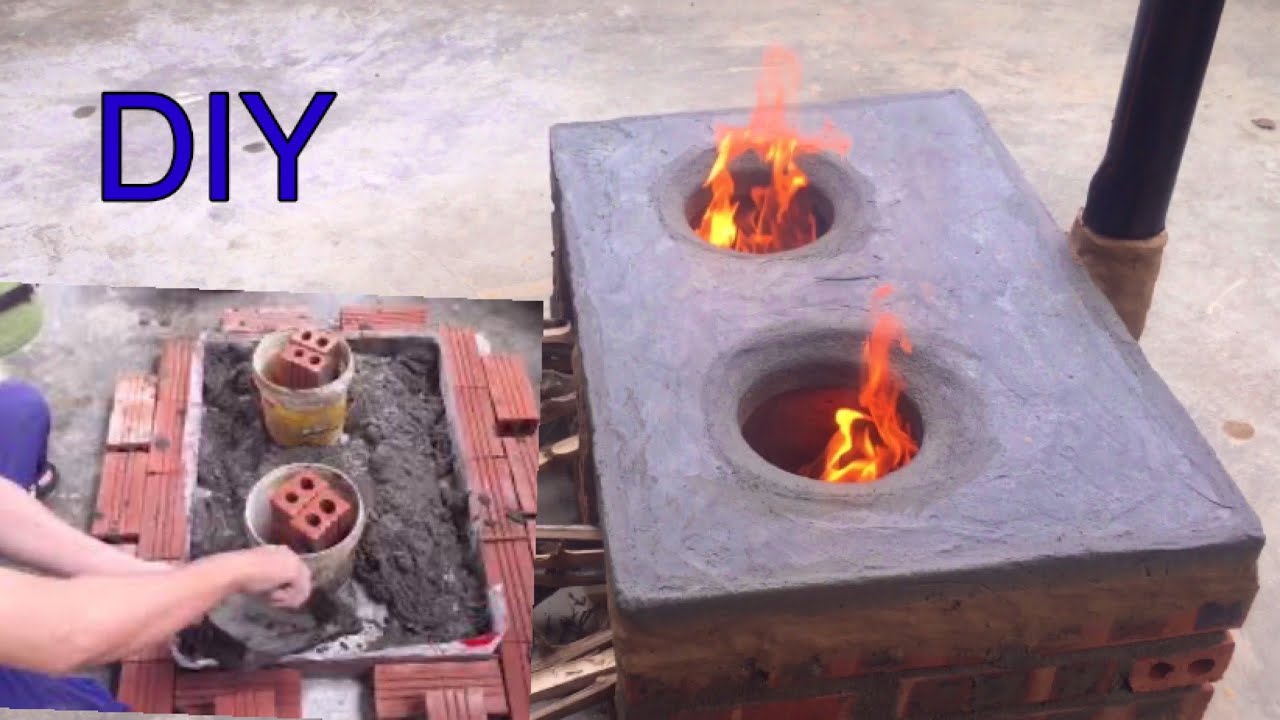 How to make a smoke-free kitchen from bricks and cement  \ DIY traditional firewood stove #50