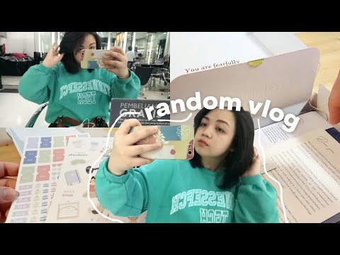 random vlog | new haircut, simple self care, unboxing new bullet journal!