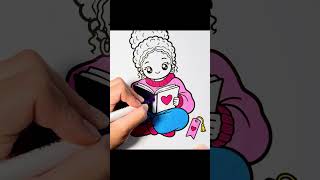 🎨 Girl Reading a Book Coloring Page 📚 | Cozy Coloring, Relaxing Vibes & Positive Affirmations ✨