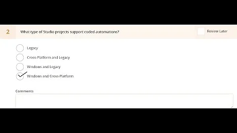 UiPath Test Automation Engineer Professional Practice Test    Question2