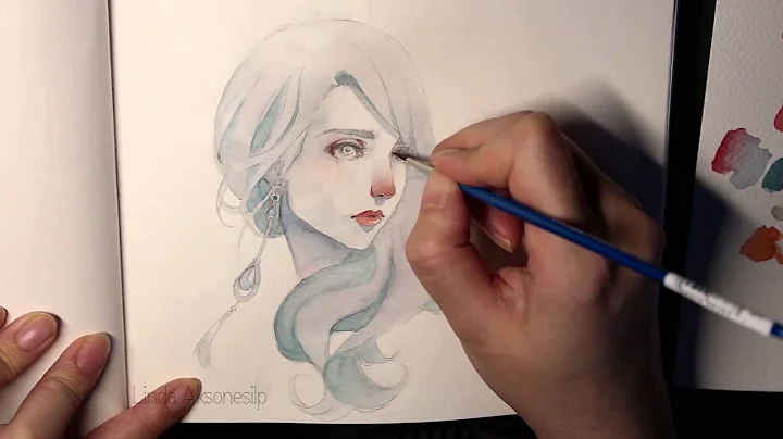 Watercolor portrait - Time lapse