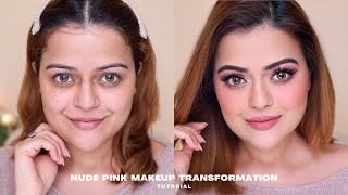 Pink Nude Makeup Transformation | Step By Step Tutorial