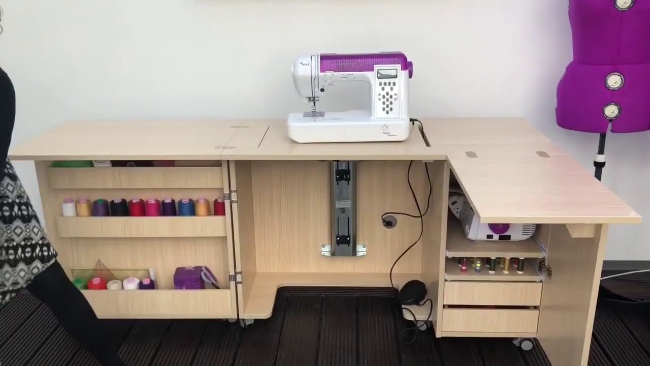 Meuble pour Machine à Coudre Table de Couture Pliante avec 3