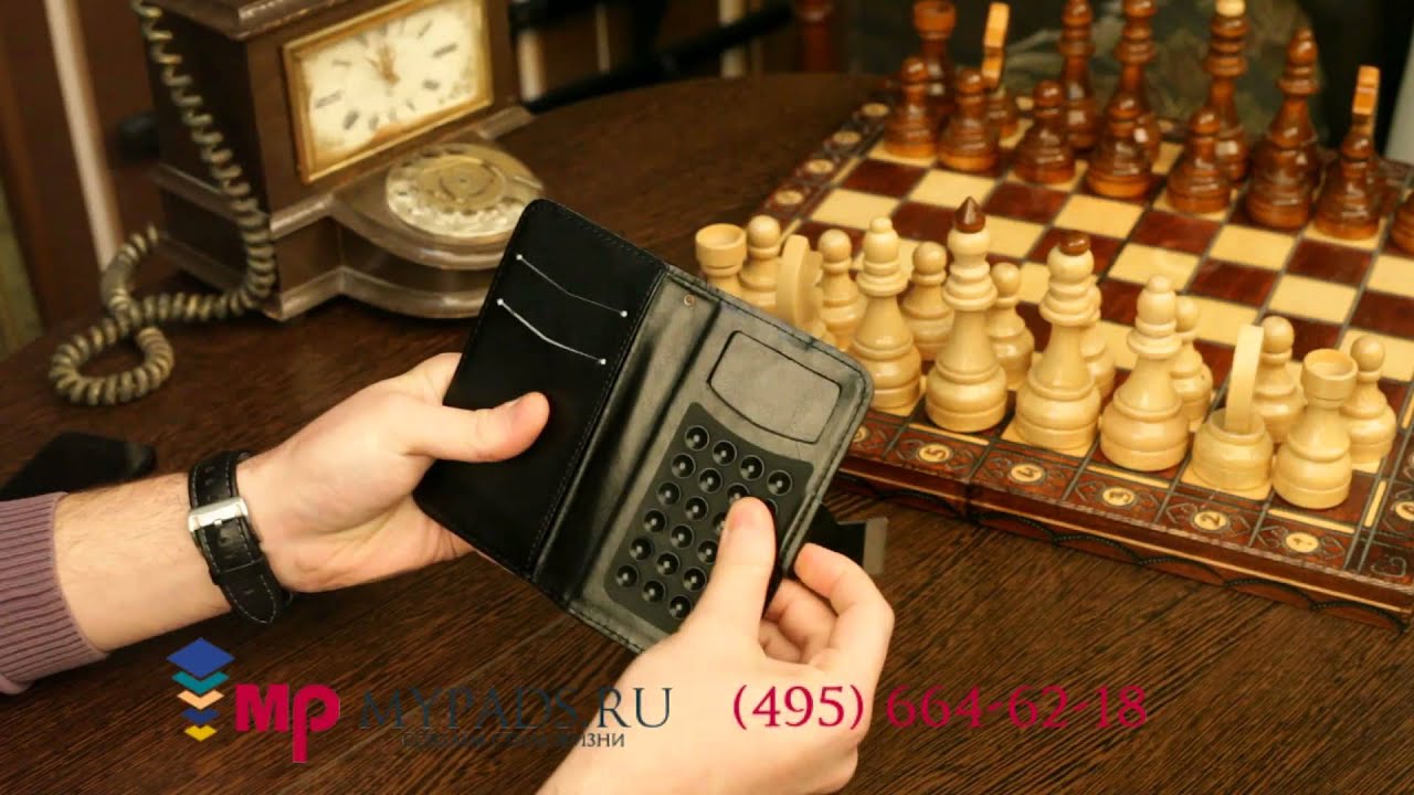 Чехол-книжка для ThL W100 черный кожаный